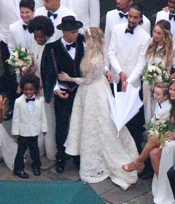 Exclusif - Evan Ross, Ashlee Simpson et son fils Bronx Wentz lors de leur mariage dans la maison de Diana Ross à Greenwich dans le Connecticut, le 30 août 2014.