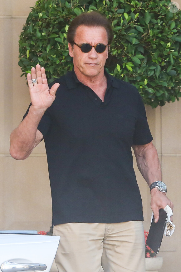 Arnold Schwarzenegger avait invité sa famille, dont Maria Shriver, au Montage Hotel de Beverly Hills, le 30 juillet 2015