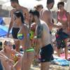 Exclusif - Leila Ben Khalifa (Secret Story 8) et son compagnon Aymeric Bonnery en vacances à Ibiza, en Espagne, le 21 juillet 2015.