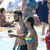 Exclusif - Leila Ben Khalifa (Secret Story 8) et son compagnon Aymeric Bonnery en vacances à Ibiza, en Espagne, le 21 juillet 2015.