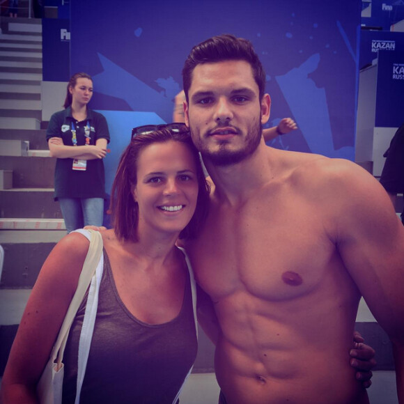 Laure Manaudou avec son frère Florent, le 1er août 2015 à Kazan