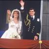 Mariage de Sarah Ferguson et du prince Andrew, duc d'York, en 1986 à Buckingham Palace.