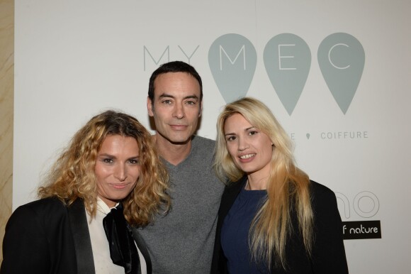 Exclusif - Anthony Delon entre Julie Madar et Nikita Lespinasse lors de la soirée MY M.E.C à Paris, le 26 janvier 2015.