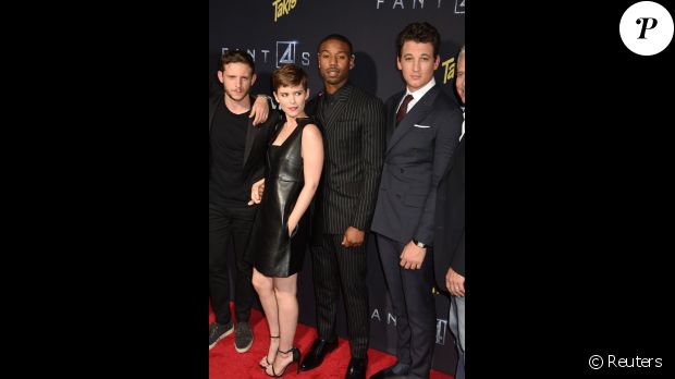 Jamie Bell, Kate Mara, Michael B. Jordan, Miles Teller prenaient part à l&#039;avant-première du film &quot;Les Fant4stiques&quot; à New York, le 4 août 2015.