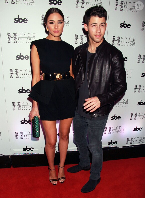 Olivia Culpo et Nick Jonas à la soirée "Hyde Bellagio" à Las Vegas, le 25 avril 2015