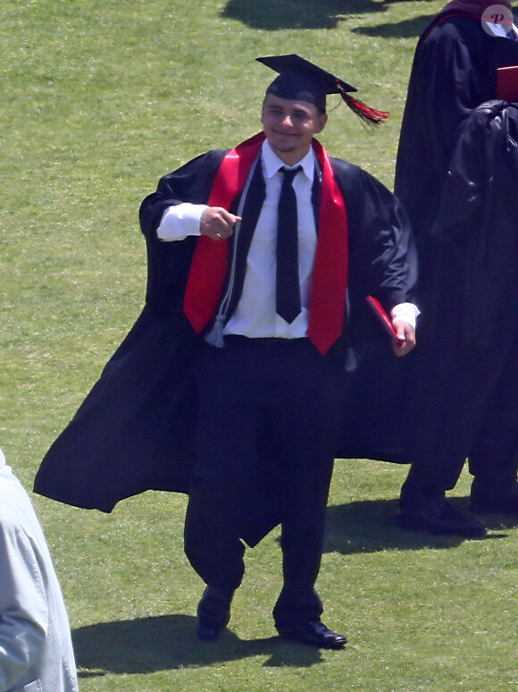 Exclusif - Prince Jackson obtient le diplôme de son école "Buckley High School" à Sherman Oaks, le 30 mai 2015