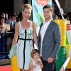 Ashley Scott, son mari Steve Hart et leur fille à la première du film Planes à Los Angeles, le 5 aout 2013
