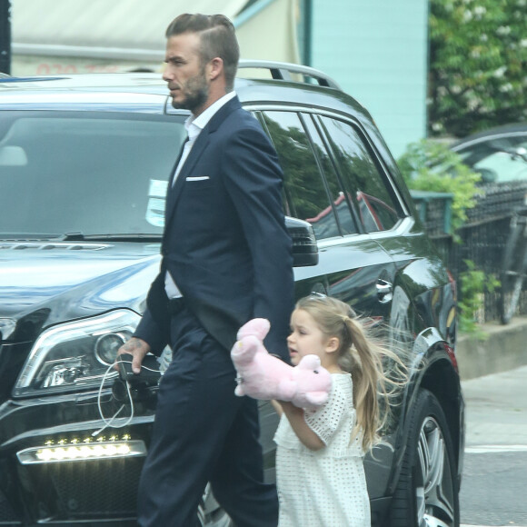 Exclusif - David Beckham et Harper à Londres, le 7 juillet 2015