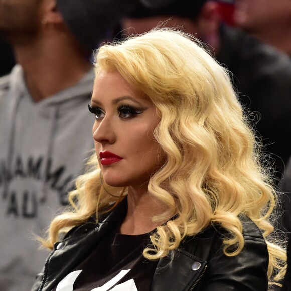 Christina Aguilera lors du 2015 NBA All-Star Game à New York, le 16 février 2015  