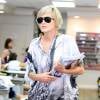 Sharon Stone à la sortie d'un salon de manucure à Beverly Hills, le 12 aout 2015