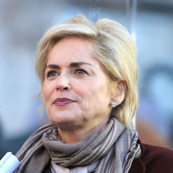 Exclusif - Sharon Stone sur le tournage de la série "Agent X" à Vancouver, le 20 février 2014. 