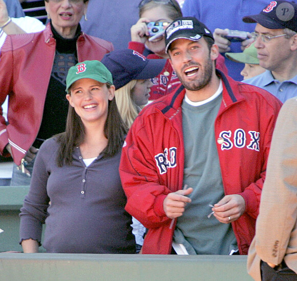 Red Sox et Jennifer Garner au Fenway Park à Boston le 1er octobre 2005.