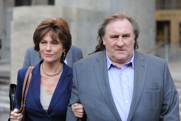 Gerard Depardieu et Jacqueline Bisset sur le tournage du film autour de l'affaire Dominique Strauss-Kahn à New York le 3 mai 2013.