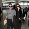 Liv Tyler et son compagnon David Gardner arrivent à l'aéroport de Gatwick à Londres pour ensuite se rendre à Marrakech pour fêter les 40 ans de David Beckham