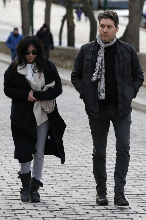 Shannen Doherty et Kurt Iswarienko à Paris, le 23 février 2015.