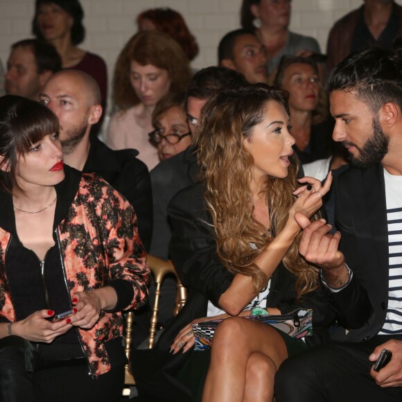 Nabilla Benattia et son petit ami Thomas Vergara - People au défilé de mode Jean Paul Gaultier collection Haute Couture Automne-Hiver 2014/2015 au showroom Jean Paul Gaultier à Paris, le 9 juillet 2014.