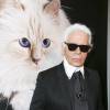 Karl Lagerfeld au vernissage "Corsa Karl et Choupette" à Berlin en Allemagne le 3 février 2015.03/02/2015 - Berlin
