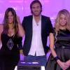 Kevin et Claudia, en couple, et Mélanie dans Secret Story 9, sur TF1, le vendredi 21 aout 2015