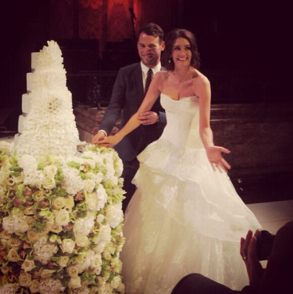 Mark Cavendish et sa belle Peta Todd lors de leur mariage samedi 5 octobre 2013 à Londres.