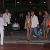 Mike Meldman et sa femme, George Clooney et sa femme Amal Alamuddin Clooney - Soirée de lancement de la marque de téquila "Casamigos" à l'hôtel Ushuaïa Ibiza Beach à Ibiza, le 23 août 2015.