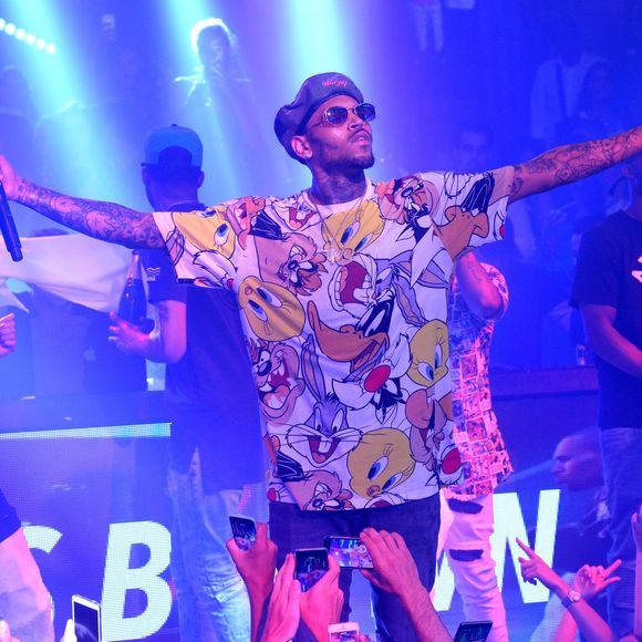 Exclusif - Chris Brown au Gotha à Cannes le 30 juillet 2015.