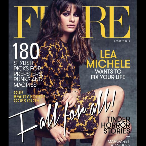 Lea Michele en couverture de Flare, édition octobre 2015