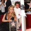 Mariah Carey et son fils Moroccan Cannon - Mariah Carey reçoit son étoile sur le Walk of Fame à Hollywood, le 5 août 2015. 