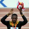 Le jamaïcain Usain Bolt (Médaille d'Or) - Finale du 100m lors des Championnats du Monde d'athlétisme à Pékin le 24 août 2015