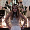 Lindsay Lohan, lors de la réception suivant le mariage de Justin Etzin et Lana Zakocela, le samedi 22 août 2015.
