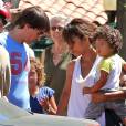Halle Berry, sa fille Nahla, son mari Olivier Martinez et leur fils Maceo à Los Angeles le 30 août 2015
