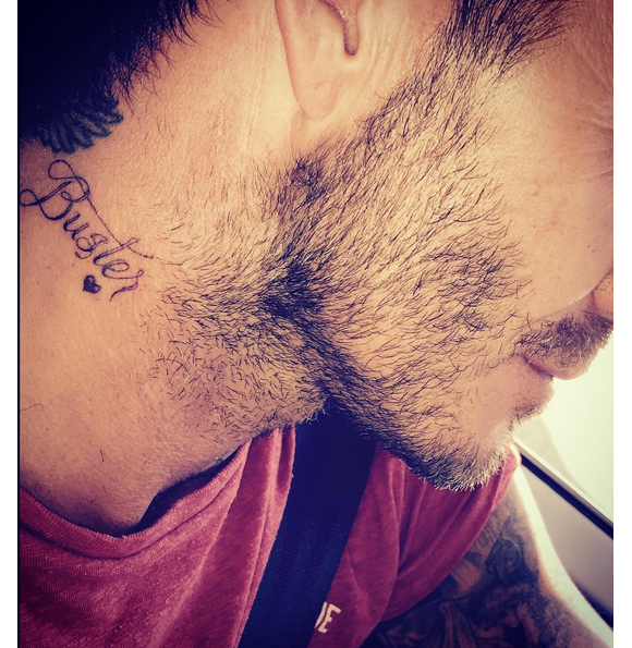 "Buster", tatouage de David Beckham dédié à son fils Brooklyn - août 2015