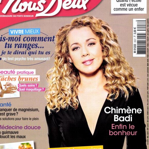 Chimène Badi en couverture de Nous Deux, en kiosques le 1er septembre 2015