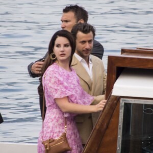 Lana Del Rey et son compagnon Francesco Carrozzini lors du mariage religieux de Pierre Casiraghi et Beatrice Borromeo sur les Iles Borromées, sur le Lac Majeur, le 1er août 2015.