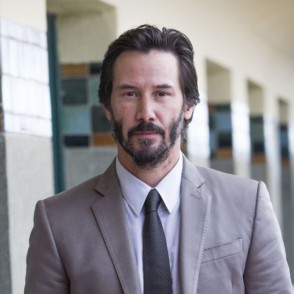 L'acteur Keanu Reeves inaugure sa cabine sur les planches lors du 41e Festival du film américain de Deauville, le 4 septembre 2015.