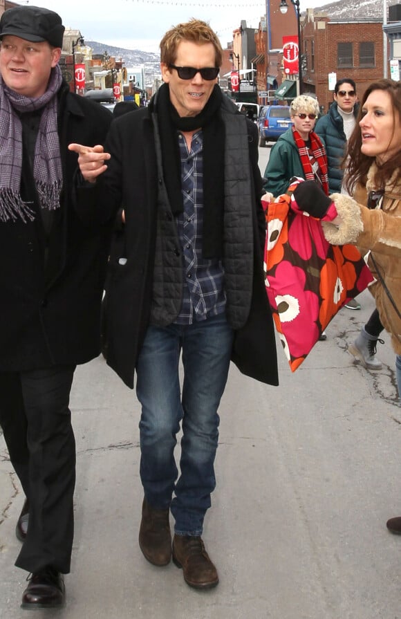 Kevin Bacon dans les rues de Park City lors du Festival du film 2015 de Sundance dans l'Utah, le 24 janvier 2015
