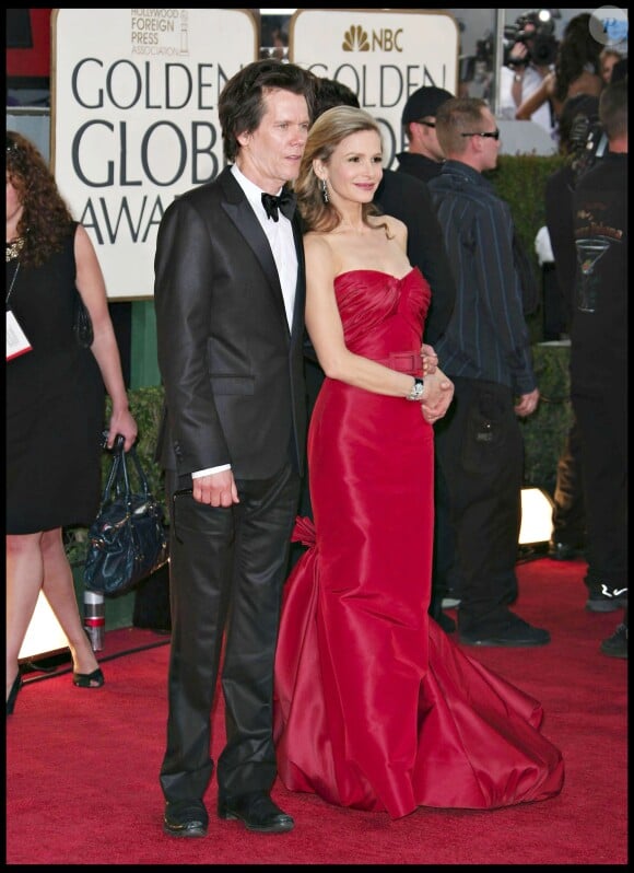 Kevin Bacon, sa femme Kyra Sedgwick - 66e cérémonie des Golden Globe Awards le 11 novembre 2009