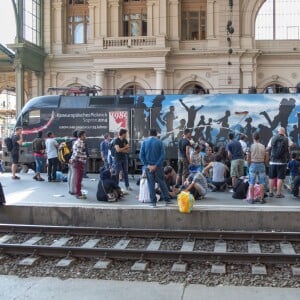 Déferlente de réfugiés en gare de Budapest en direction de l'Allemagne le 3 septembre 2015. 03/09/2015 - Budapest