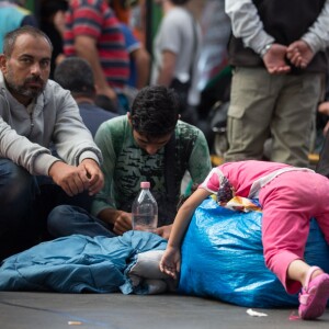 Déferlente de réfugiés en gare de Budapest en direction de l'Allemagne le 3 septembre 2015. 03/09/2015 - Budapest