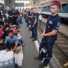 Déferlente de réfugiés en gare de Budapest en direction de l'Allemagne le 3 septembre 2015. 03/09/2015 - Budapest