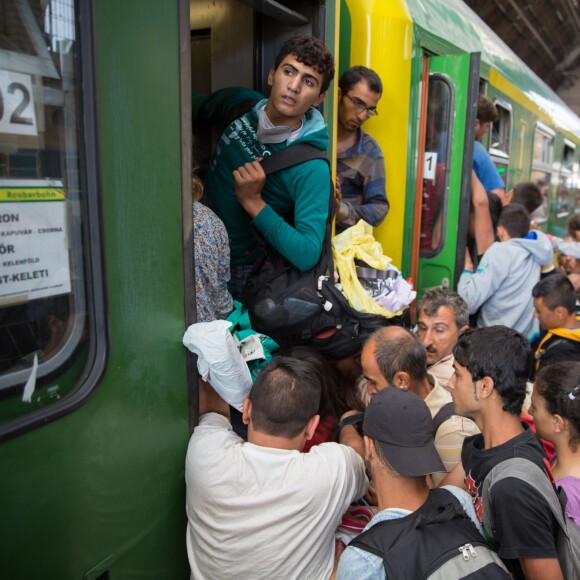 Déferlente de réfugiés en gare de Budapest en direction de l'Allemagne le 3 septembre 2015. 03/09/2015 - Budapest