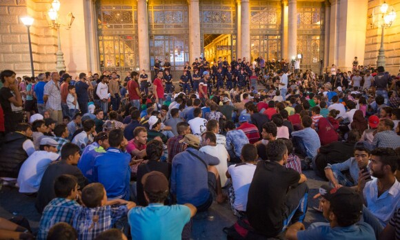 La gare de Budapest ressemble à un immense camps de réfugiés depuis sa fermeture par les autorités le 2 septembre 2015. 02/09/2015 - Budapest
