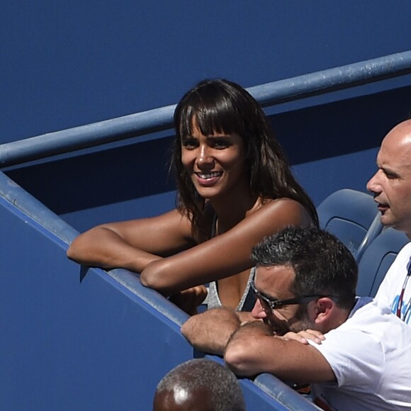 Shy'm assiste au match de Benoît Paire en huitième de finale de l'US Open, à l'USTA Billie Jean King National Tennis Center de Flushing dans le Queens à New York, le 6 septembre 2015