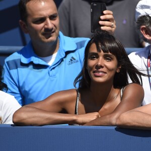 Shy'm assiste au match de Benoît Paire en huitième de finale de l'US Open, à l'USTA Billie Jean King National Tennis Center de Flushing dans le Queens à New York, le 6 septembre 2015