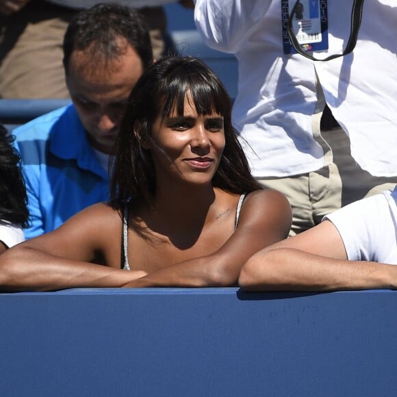 Shy'm assiste au match de Benoît Paire en huitième de finale de l'US Open, à l'USTA Billie Jean King National Tennis Center de Flushing dans le Queens à New York, le 6 septembre 2015