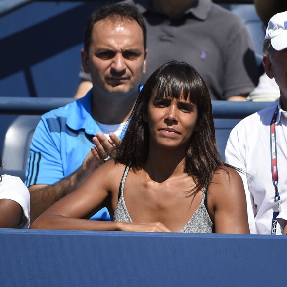 Shy'm assiste au match de Benoît Paire en huitième de finale de l'US Open, à l'USTA Billie Jean King National Tennis Center de Flushing dans le Queens à New York, le 6 septembre 2015
