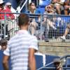 Shy'm assiste au match de Benoît Paire en huitième de finale de l'US Open, à l'USTA Billie Jean King National Tennis Center de Flushing dans le Queens à New York, le 6 septembre 2015