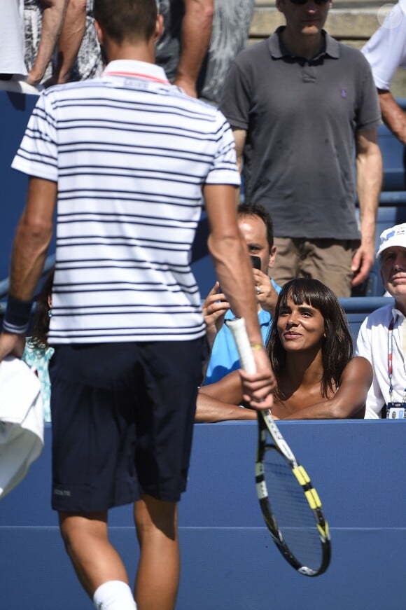 Shy'm lors du match de Benoît Paire en huitième de finale de l'US Open, à l'USTA Billie Jean King National Tennis Center de Flushing dans le Queens à New York, le 6 septembre 2015