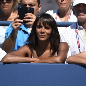 Shy'm assiste au match de Benoît Paire en huitième de finale de l'US Open, à l'USTA Billie Jean King National Tennis Center de Flushing dans le Queens à New York, le 6 septembre 2015