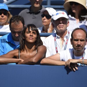 Shy'm assiste au match de Benoît Paire en huitième de finale de l'US Open, à l'USTA Billie Jean King National Tennis Center de Flushing dans le Queens à New York, le 6 septembre 2015