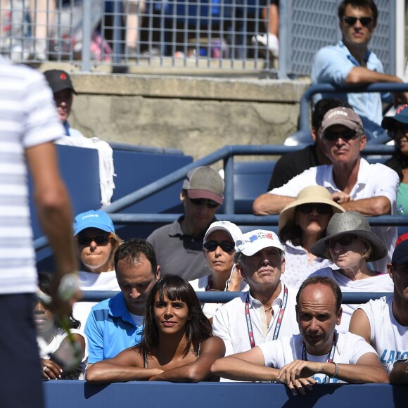 Shy'm assiste au match de Benoît Paire en huitième de finale de l'US Open, à l'USTA Billie Jean King National Tennis Center de Flushing dans le Queens à New York, le 6 septembre 2015